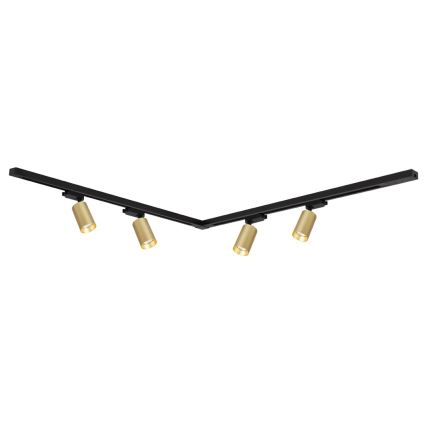 Starmetis sliežu sistēmā PIPE 4xGU10/10W/230V zelta/melna