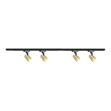 Starmetis sliežu sistēmā VOLF 4xGU10/10W/230V zelta/melna