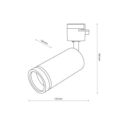 Starmetis 1 fāzes sliežu sistēmai JET RING 1xGU10/10W/230V balta