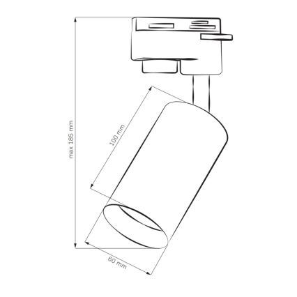 Starmetis sliežu sistēmai MARIBEL 3xGU10/10W/230V +1 m sliede sistēma melna