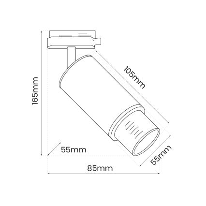 Starmetis sliežu sistēmai MICA 1xGU10/25W/230V 1 fāze balta