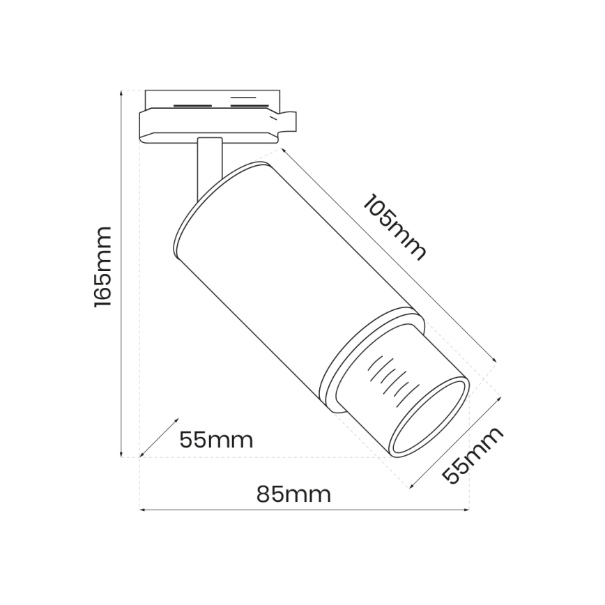 Starmetis sliežu sistēmai MICA 1xGU10/25W/230V 1 fāze balta
