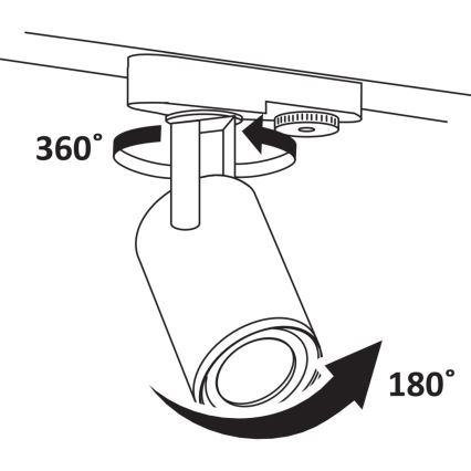 Starmetis sliežu sistēmai MINOR 3xGU10/10W/230V + 1 m sliede sistēma balta