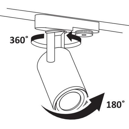 Starmetis sliežu sistēmai MINOR 3xGU10/10W/230V + 1 m sliede sistēma melna