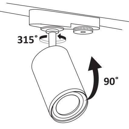 Starmetis sliežu sistēmai PARIS 3xGU10/10W/230V + 1 m sliede sistēma balta