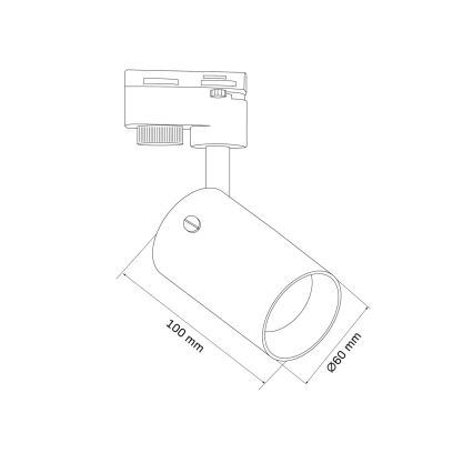 Starmetis sliežu sistēmai SMOKY 1xGU10/10W/230V melna