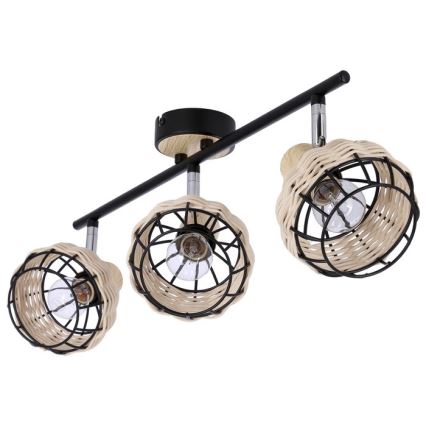 Starmetis TAJGA 3xE14/40W/230V rotanga/melna