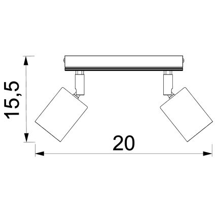 Starmetis TULON 2xGU10/8W/230V melna/ozols