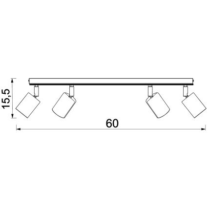 Starmetis TULON 4xGU10/8W/230V melna/ozols
