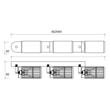 Starmetis VERTICAL 3xGU10/8W/230V balta