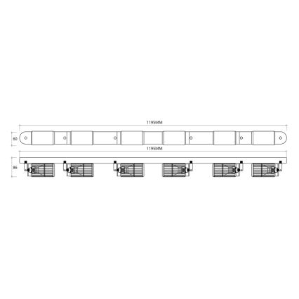 Starmetis VERTICAL 6xGU10/8W/230V balta