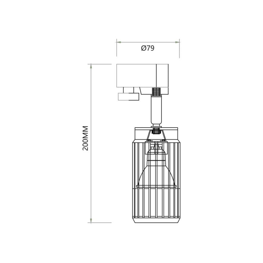 Starmetis VERTICAL sliežu sistēmai 1xGU10/8W/230V melna