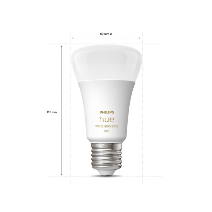 Starter kit Philips Hue White Ambiance 3xE27/11W 2200-6500K + ierīce savienojumam un tālvadības pults