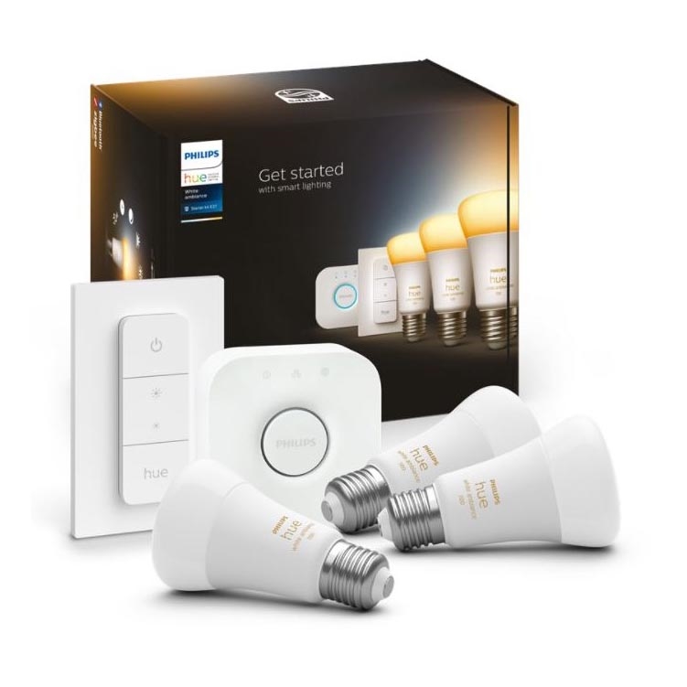 Starter kit Philips Hue White Ambiance 3xE27/11W 2200-6500K + ierīce savienojumam un tālvadības pults