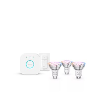 Pamata komplekts Philips Hue White And Color Ambiance Essential 3xGU10/4,7W/230V 2200-6500K + Hue bridge