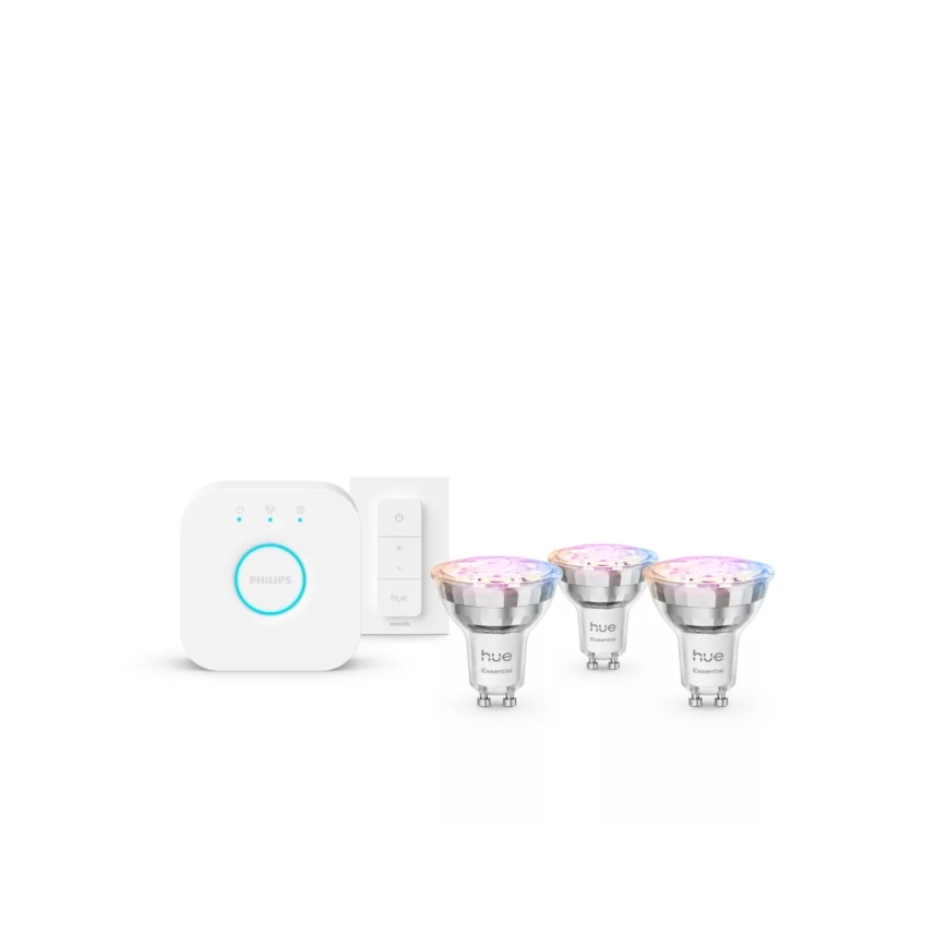 Pamata komplekts Philips Hue White And Color Ambiance Essential 3xGU10/4,7W/230V 2200-6500K + Hue bridge