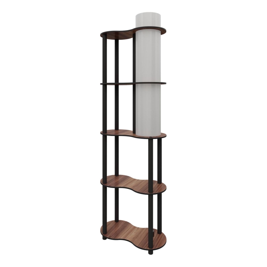 Stāvlampa ar plauktiem NOTO 1xE27/40W/230V brūna/melna