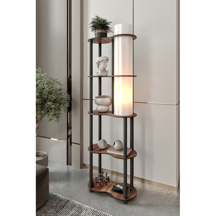 Stāvlampa ar plauktiem NOTO 1xE27/40W/230V brūna/melna