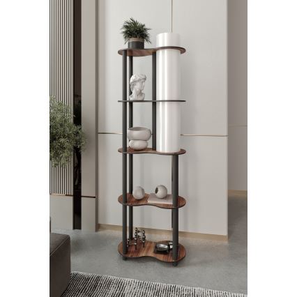 Stāvlampa ar plauktiem NOTO 1xE27/40W/230V brūna/melna