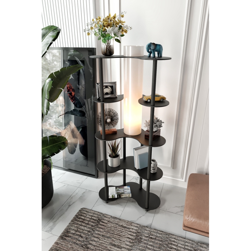 Stāvlampa ar plauktiem NOTO 1xE27/40W/230V melna