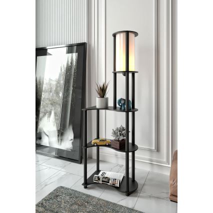 Stāvlampa ar plauktiem NOTO 1xE27/40W/230V melna
