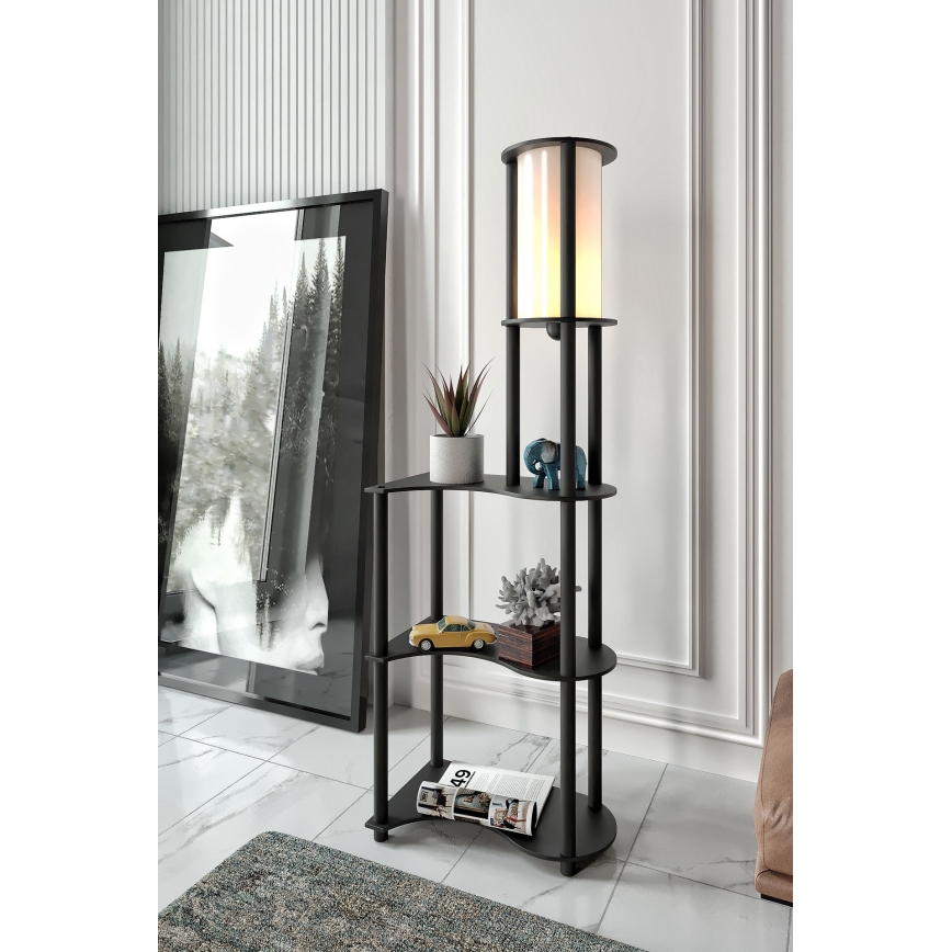 Stāvlampa ar plauktiem NOTO 1xE27/40W/230V melna