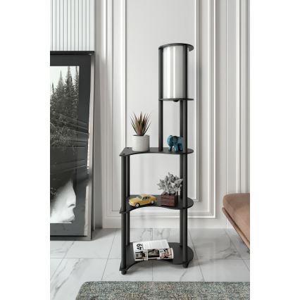 Stāvlampa ar plauktiem NOTO 1xE27/40W/230V melna