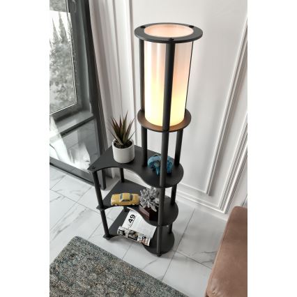Stāvlampa ar plauktiem NOTO 1xE27/40W/230V melna