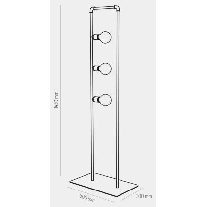 Stāvlampa HYDRIA 3xE27/60W/230V melna