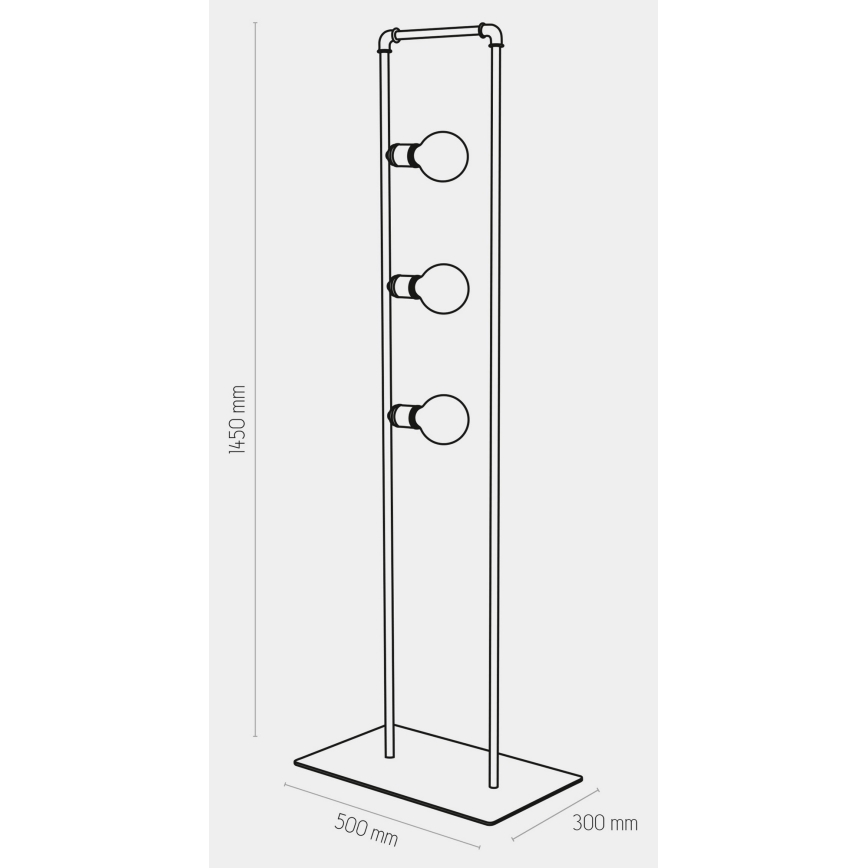 Stāvlampa HYDRIA 3xE27/60W/230V melna
