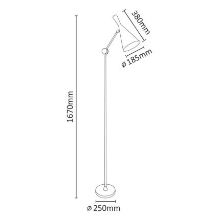 Stāvlampa MODERN 1xE27/20W/230V melns