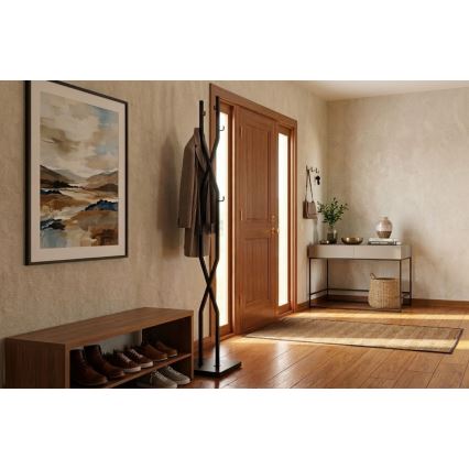 Stāvošais mēteļu pakaramais 180x40 cm LARB, melns