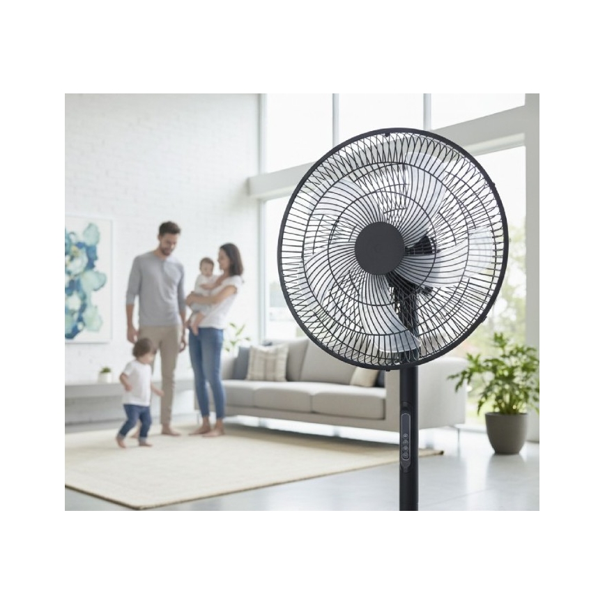 Stāvošais ventilators VIENTO-R 40W/230V melns + tālvadība
