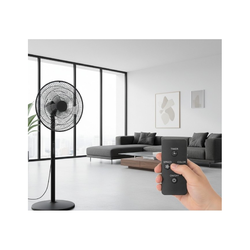Stāvošais ventilators VIENTO-R 40W/230V melns + tālvadība