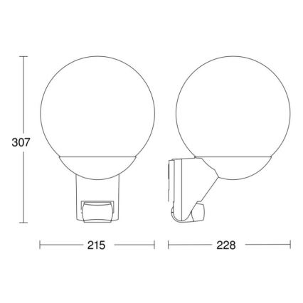 STEINEL 005917 - Āra Sienas Apgaismojums ar sensoru L585S 1xE27/60W balts