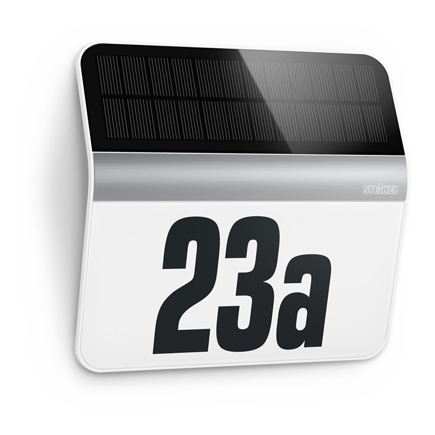 STEINEL 007140 - LED Saules enerģijas mājas numurs XSolar LH-N LED/0,03W nerūsējošs tērauds IP44 2500 mAh