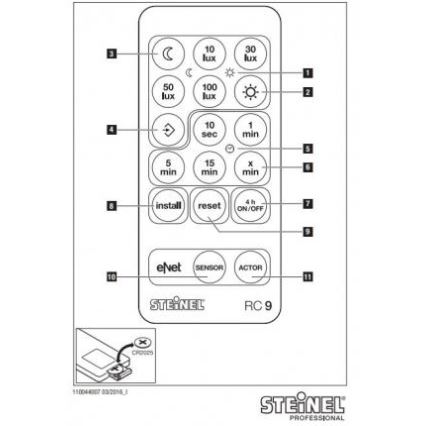 STEINEL 007638 - RC9 Tālvadības pults pro iHF3D sensorss