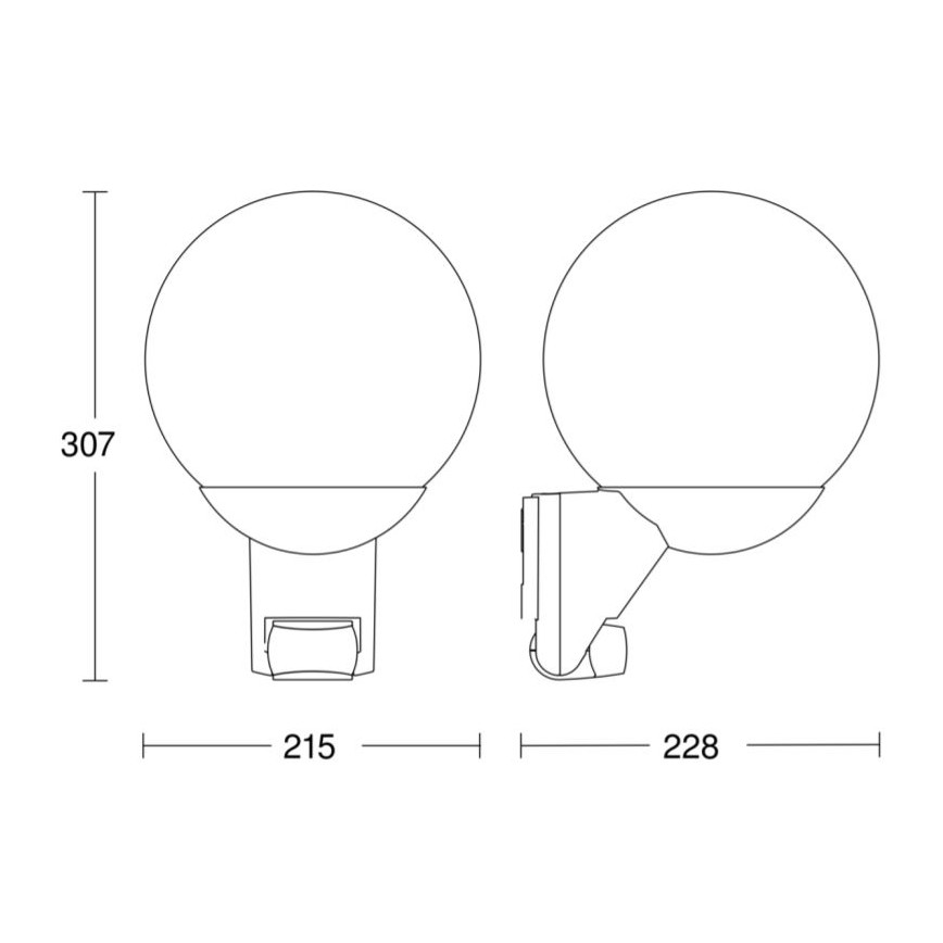 Steinel 035723 - Āra sienas lampa ar sensoru L585S 1xE27/60W/230V