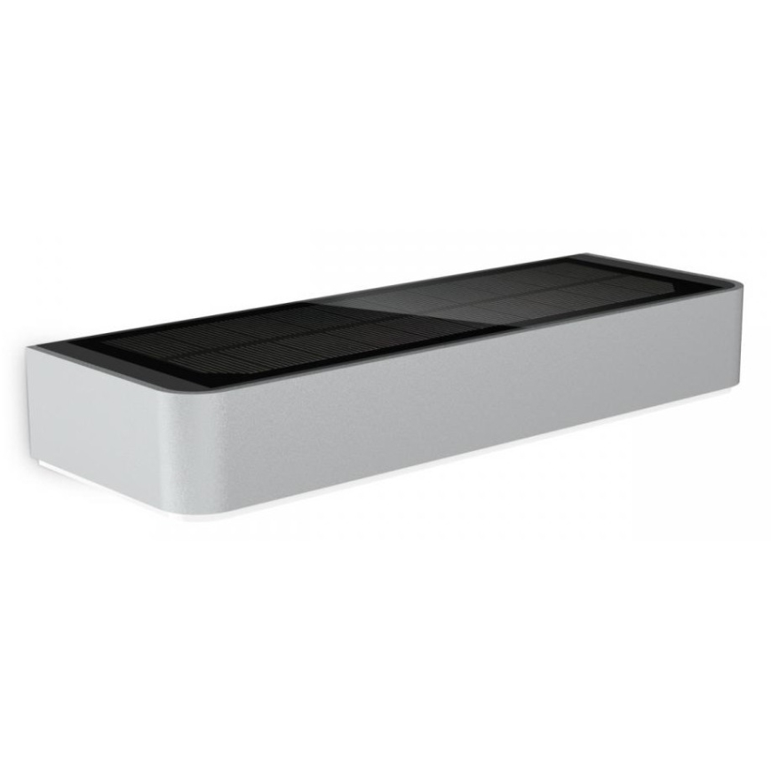 Steinel 052652 - LED Saules enerģijas gaismeklis ar sensoru XSolar SOL-O LED/1,5W 2x2000mAh IP44 sudraba