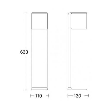 Steinel 055486 - LED Āra staba gaismeklis ar sensoru CUBO LED/9,5W/230V IP44 sudraba