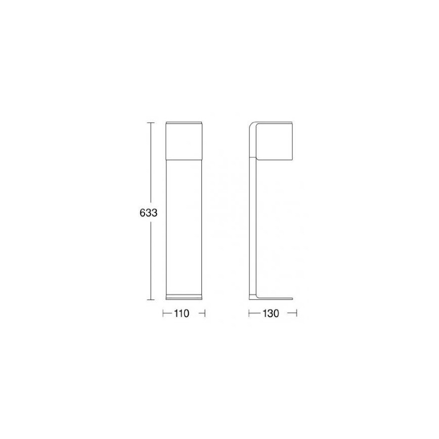 Steinel 055486 - LED Āra staba gaismeklis ar sensoru CUBO LED/9,5W/230V IP44 sudraba