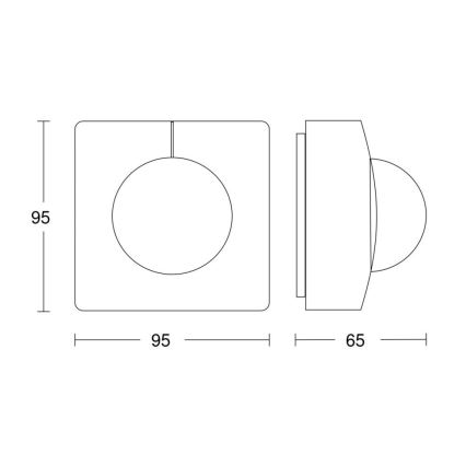 Steinel 057237 - Kustību sensors IS 3360 DALI-2 IP54 kvadrātveida balts