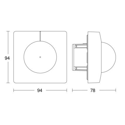 Steinel 057244 - Kustību sensors IS 3360 DALI-2 IP20 kvadrātveida balts