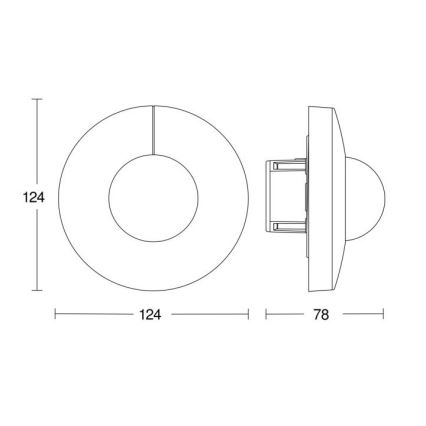 Steinel 057268 - Kustību sensors IS 3360 DALI-2 IP20 apaļš balts