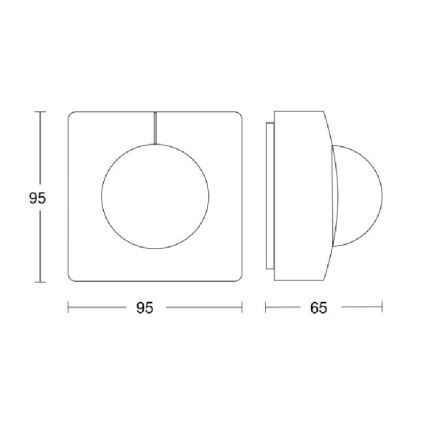 Steinel 057275 - Kustību sensors IS 345 DALI-2 IPD IP54 kvadrātveida balts