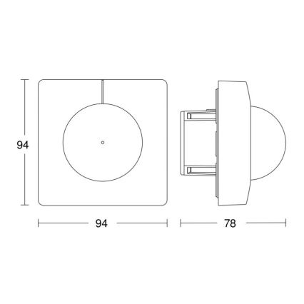 Steinel 057282 - Kustību sensors IS 345 DALI-2 IPD kvadrātveida balts