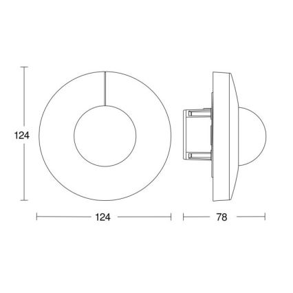 Steinel 057305 - Kustību sensors IS 345 DALI-2 IPD apaļš balts