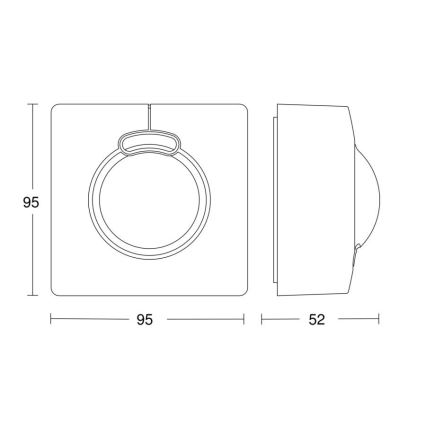 Steinel 057312 - Kustību sensors HF 3360 DALI-2 IP54 kvadrātveida balts