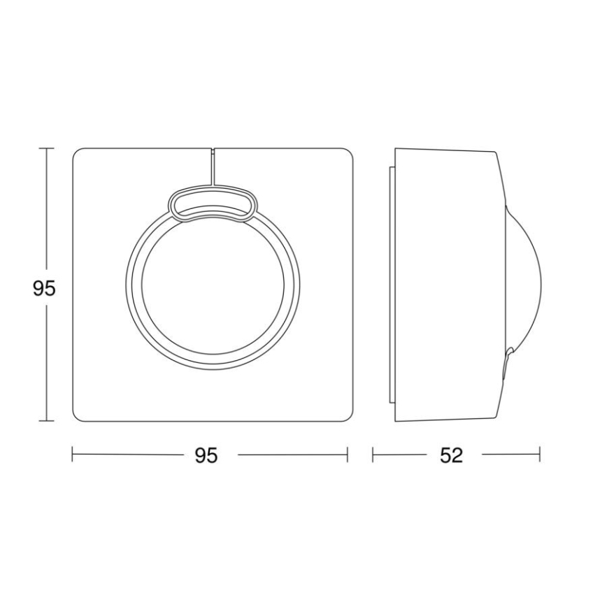 Steinel 057312 - Kustību sensors HF 3360 DALI-2 IP54 kvadrātveida balts