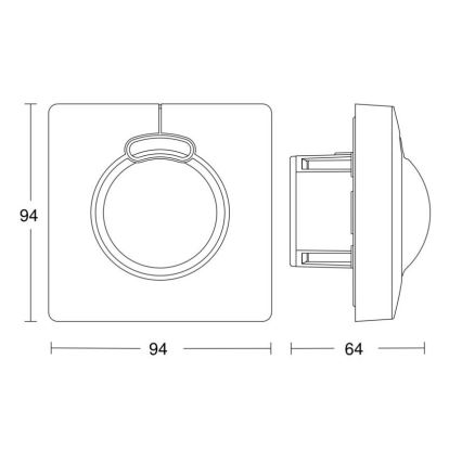 Steinel 057336 - Kustību sensors HF 3360 DALI-2 IP20 kvadrātveida balts